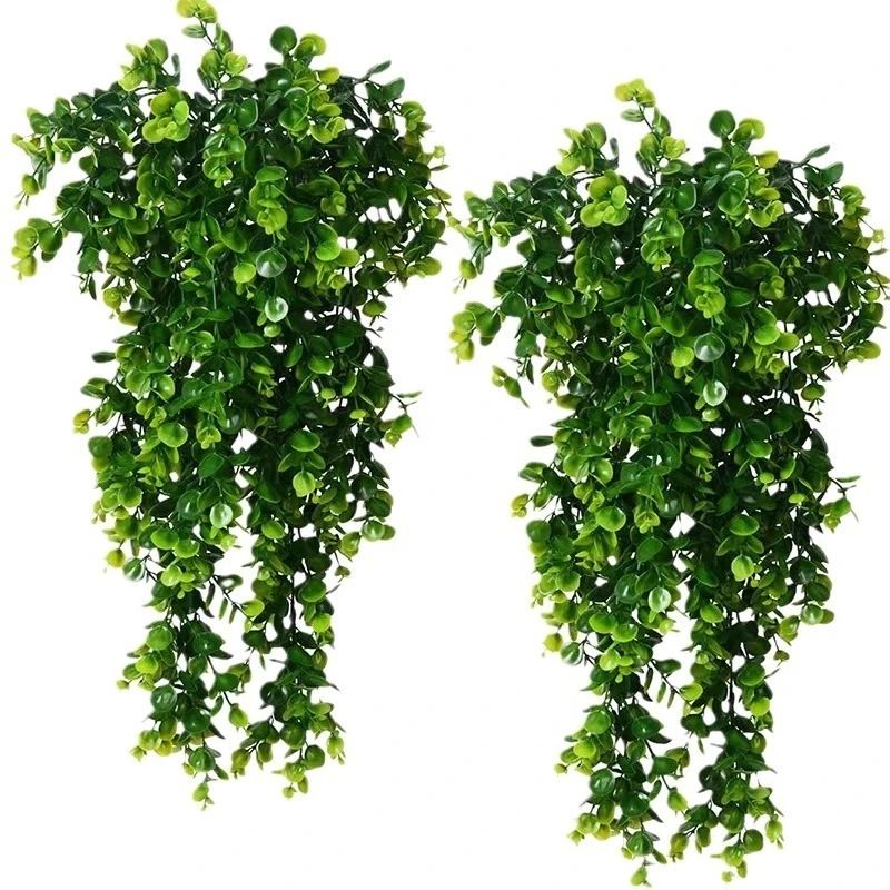1 pçs artificial 5 garfos rattan eucalipto parede pendurado simulação vegetação falso pendurado plantas videira diy casa