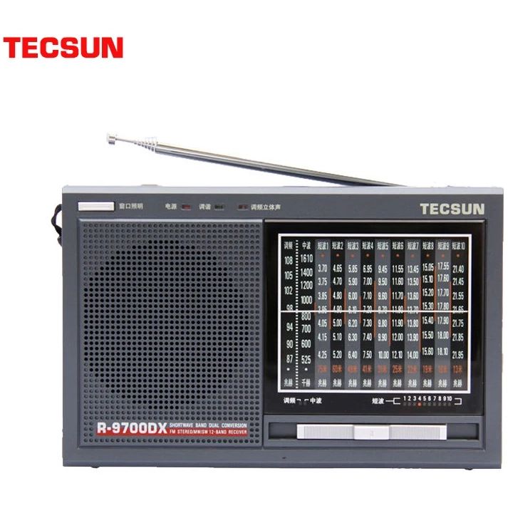 Tecsun R9700DX Original SW MW FM Receptor de rádio de banda mundial de alta sensibilidade portátil AM FM Rádio de ondas